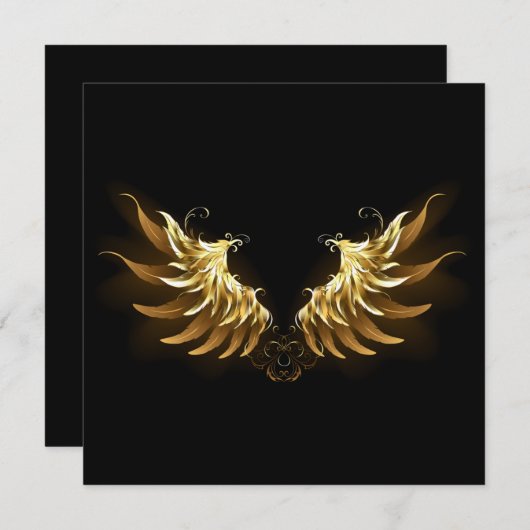 Golden Angel Wings on Black background Kaart (Voorkant / Achterkant)