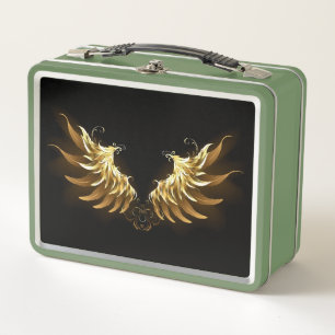 Golden Angel Wings op zwarte achtergrond