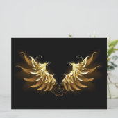 Golden Angel Wings op zwarte achtergrond Aankondiging (Staand voorkant)