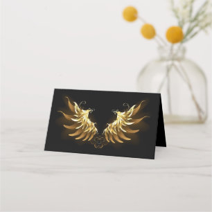 Golden Angel Wings op zwarte achtergrond Afsprakenkaart