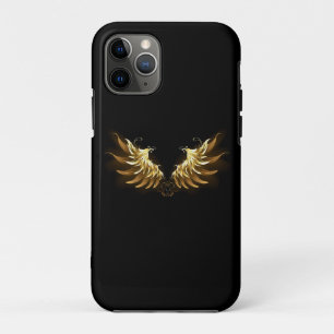 Golden Angel Wings op zwarte achtergrond iPhone 11 Pro Hoesje