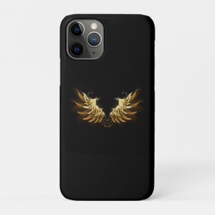 Golden Angel Wings op zwarte achtergrond iPhone 11 Pro Hoesje