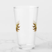 Golden Angel Wings op zwarte achtergrond Glas (Links)