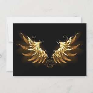 Golden Angel Wings op zwarte achtergrond Kaart
