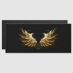 Golden Angel Wings op zwarte achtergrond Magnetische Uitnodiging