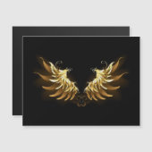 Golden Angel Wings op zwarte achtergrond Magnetische Uitnodiging (Voorkant / Achterkant)