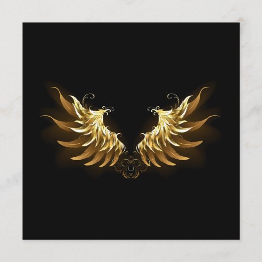 Golden Angel Wings op zwarte achtergrond Menu (Voorkant)