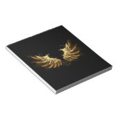 Golden Angel Wings op zwarte achtergrond Notitieblok (Schuin)