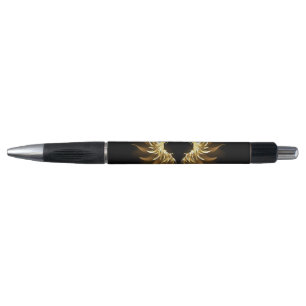 Golden Angel Wings op zwarte achtergrond Pen