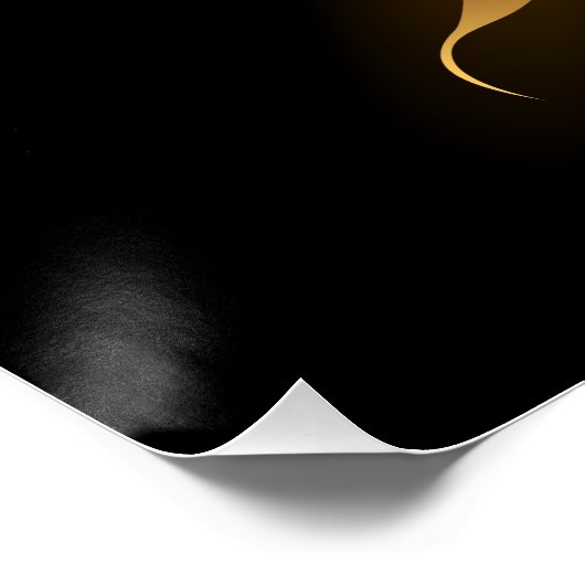 Golden Angel Wings op zwarte achtergrond Perfect Poster (Hoek)