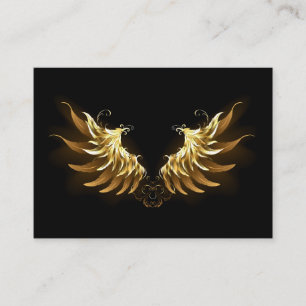Golden Angel Wings op zwarte achtergrond Visitekaartje