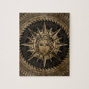 Golden Apollo Sun God op de Griekse sleutelversier Legpuzzel