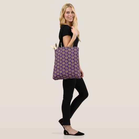 Golden Apple Pattern Paars Tas (Op model)