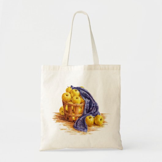 Golden Apples in mandje Canvas tas (Voorkant)