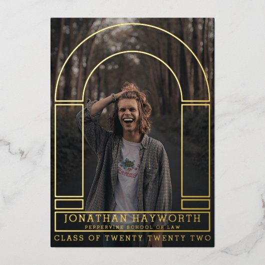 Golden Arches Graduation Foil Invitation (Recto)