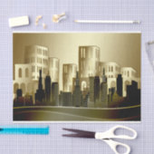 Golden Architecture Cityscape Abstracte ontkoppeli Tissuepapier (Craft)