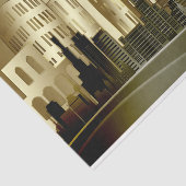 Golden Architecture Cityscape Abstracte ontkoppeli Tissuepapier (Detail)
