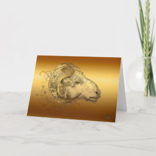 Golden Aries Ram Westerne Chinese Astrologie kaart