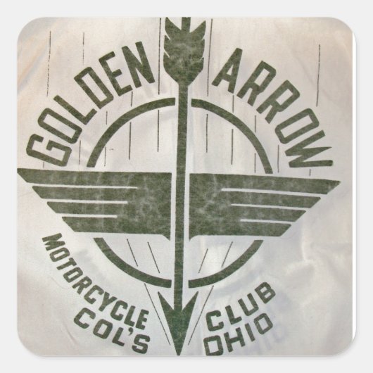 Golden Arrow Motorcycle Logo Vierkante Sticker (Voorkant)