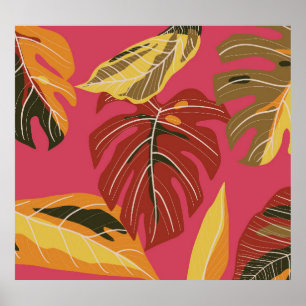 Golden Art Deco Natuur Behang Poster