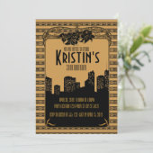 Golden, Art Deco Party, uitnodigingen uit 1920 (Staand voorkant)