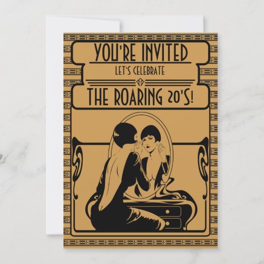 Golden, Art Deco Party, uitnodigingen uit 1920 (Achterkant)