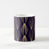 Golden art Deco Pattern. Seamless dark blue backgr Koffiemok (Center)