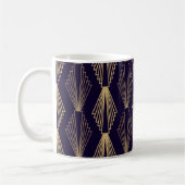 Golden art Deco Pattern. Seamless dark blue backgr Koffiemok (Links)