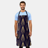 Golden art Deco Pattern. Seamless dark blue backgr Schort (Gedragen)