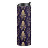 Golden art Deco Pattern. Seamless dark blue backgr Thermosbeker (Gedraaid links)