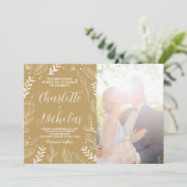 Golden Art Wedding Invitations avec photo (Debout devant)