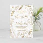 Golden Art White Wedding Invitations (Debout devant)