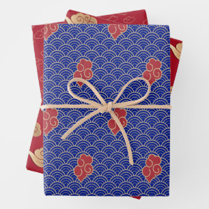 Golden Auspicious Clouds 2023 Chinees nieuwjaar Inpakpapier Vel