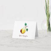 Golden Automne Pear Drawn Elegant Note Card (Devant)