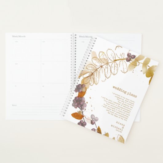 Golden Autumn Berries Wedding Plans ID655 Planner (Display)