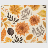 Golden Autumn Bloom Cadeaupapier (Vlak)