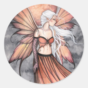 Golden Autumn Fairy Ronde Sticker