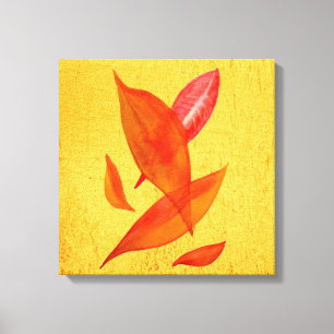 Golden Autumn Fall verlaat moderne kunst Canvas Afdruk