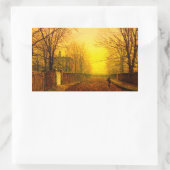 Golden Autumn John Atkinson Grimshaw Rechthoekige Sticker (Tas)