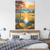 Golden Autumn Retreat Canvas Afdruk (Insitu (Slaapkamer))