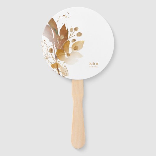 Golden Autumn Splash Wedding Party ID655 Handwaaier (Voorkant)
