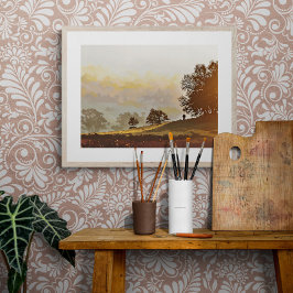 Golden Autumn Sunset at Bradgate Foto Afdruk