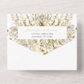 Golden Autumn Waterverf Wildflower Herfst Bruiloft All In One Uitnodiging (Achterkant)