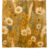 Golden Autumn Wildflower - Rustieke Herfst Douchegordijn (Voorkant)