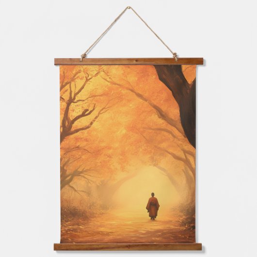 Golden Autumn Zen Path Hangend Wandkleed (Voorkant)
