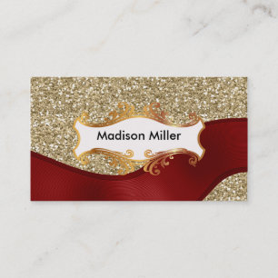 Golden background red lint visitekaartje