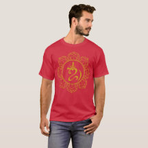 Golden Balinese Om met Lotus Yoga Shirt