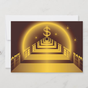 Golden Bank Corridor Glowing Dollar Finance Kaart