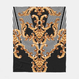 Golden baroksierbloem fleece deken