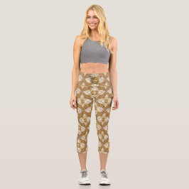 Golden Baroque Capri Leggings